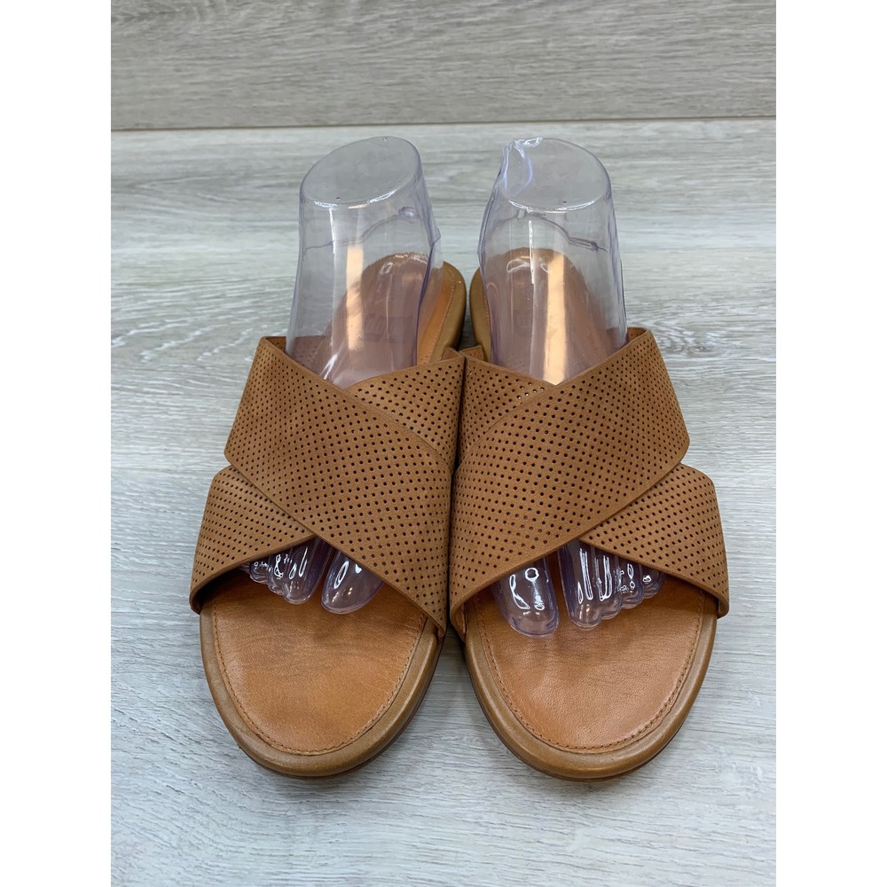 FitFlop Women's Lulu Sandals Cross Tan Brown 10‎ Leather Casual Comfort Shoes - Picture 2 of 10